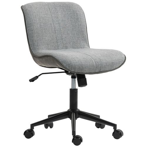 Chaise De Bureau - Ergonomique - Sans Accoudoirs - Pivotante - Réglable En Hauteur - Lin -gris Foncé