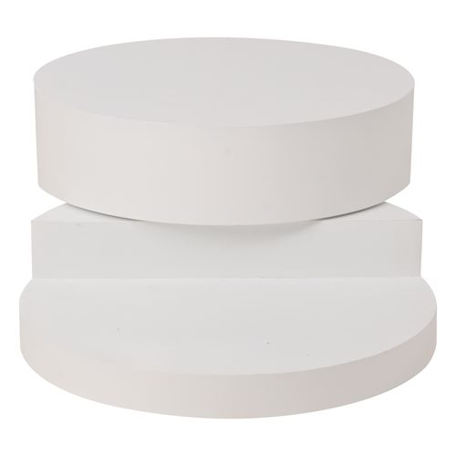 Table Basse - Tables De Salon Rotative 360° Avec Éclairage LED 16 Couleurs - Mdf - Blanc