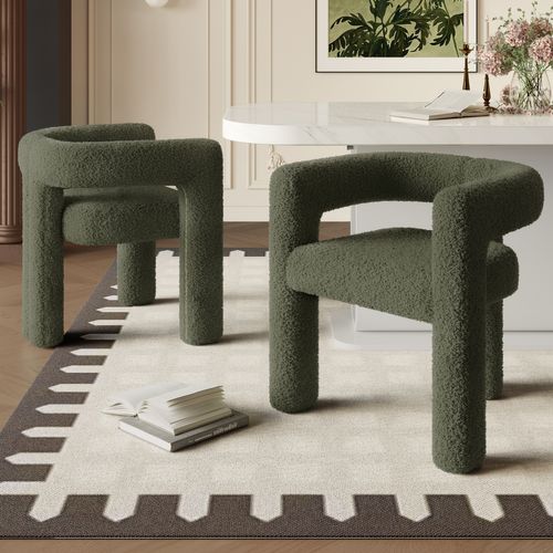 Fauteuil Moderne - Cadre Rond - Assise Ergonomique - Pour Salon Bureau - Teddy Métal - Émeraude