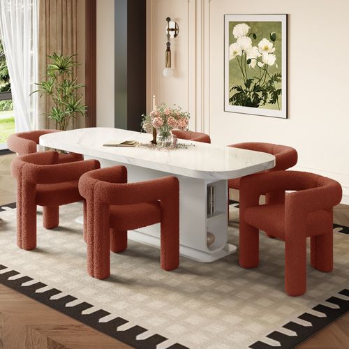 Fauteuil Moderne - Cadre Rond - Assise Ergonomique - Pour Salon Bureau - Teddy Métal - Brun