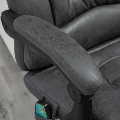Fauteuil De Bureau Ergonomique -massante Et Chauffante -repose-pieds -télécommande -polyester - Gris
