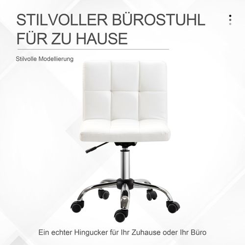 Fauteuil De Bureau Ergonomique - Chaise De Bureau Pivotante Et Réglable - Simili - Blanc