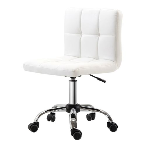 Fauteuil De Bureau Ergonomique - Chaise De Bureau Pivotante Et Réglable - Simili - Blanc