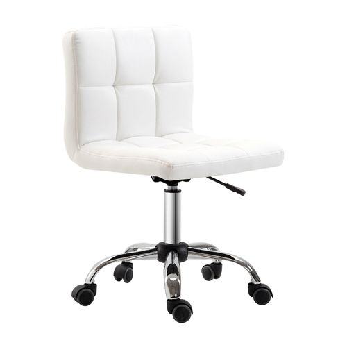 Fauteuil De Bureau Ergonomique - Chaise De Bureau Pivotante Et Réglable - Simili - Blanc