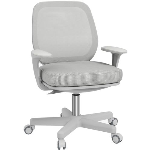 Chaise De Bureau Pivotante Réglable En Hauteur -design Ergonomique Et Confortable - Polyester - Gris