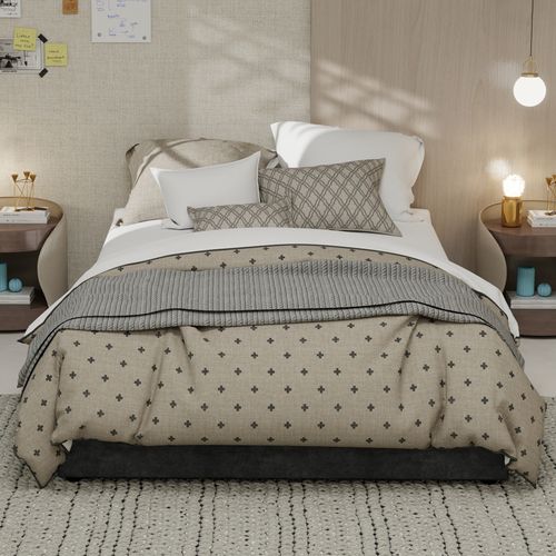 Lit Coffre Double 140×200 Cm - Rangement - Vérins - Structure Solide - Velours - Gris