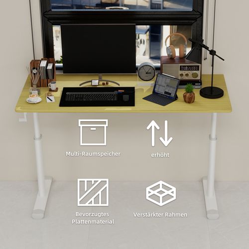 Bureau Réglable En Hauteur Modulable Enfant Adulte, 120x60x90 Cm, Métal