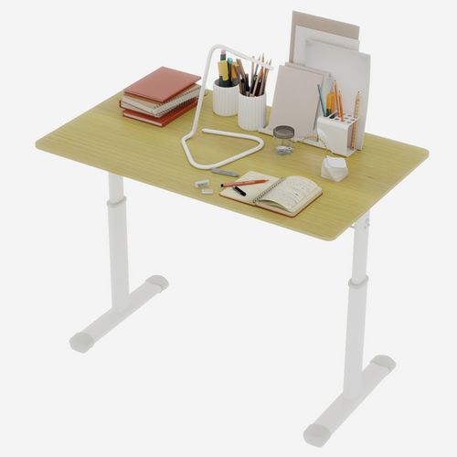 Bureau Réglable En Hauteur Compact Enfant Adulte, Plateau Stable, 100x60x90 Cm, Métal