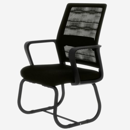 Fauteuil De Bureau Moderne - Confortable - Métal - Assise Maille Et Tissu - Noir