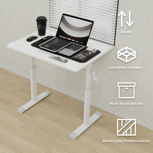 Bureau Réglable En Hauteur Compact Enfant Adulte, 80x60x90 Cm, Métal