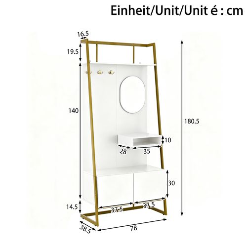 Vestiaire D’entrée - Armoire Deux Portes Avec Espace Chaussures - Panneau De Particules - Blanc