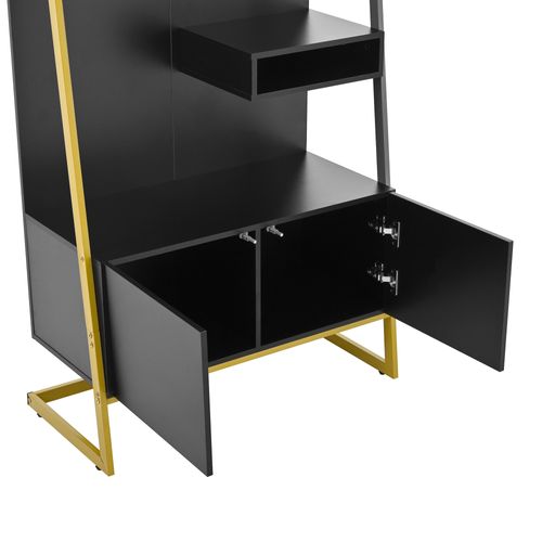 Vestiaire D’entrée - Armoire Deux Portes Avec Espace Chaussures - Panneau De Particules - Noir