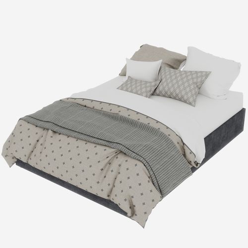 Lit Coffre Double 140×200 Cm - Hydraulique - Structure Fonctionnelle - Velours Hollandais - Gris