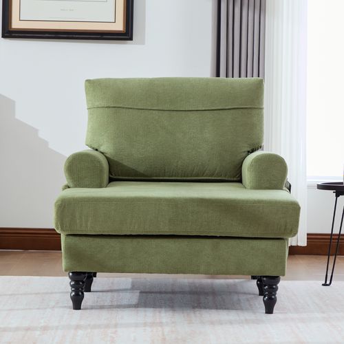 Méridienne - Accoudoirs Rembourrés - Poche Latérale - Confort Optimal - Chenille - Vert