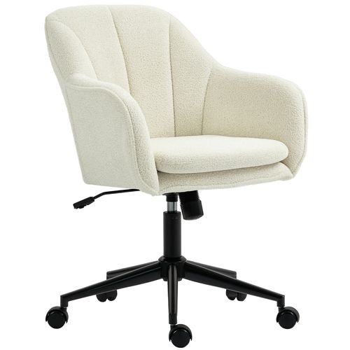 Fauteuil De Bureau - Réglage En Hauteur Et Fonction Bascule - Roues Silencieuses - Polyester - Beige