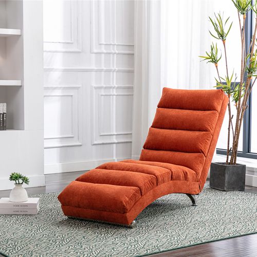 Fauteuil Relax De Salon Avec Vibration, Poche Latérale Et Rembourrage En Mousse – Orange