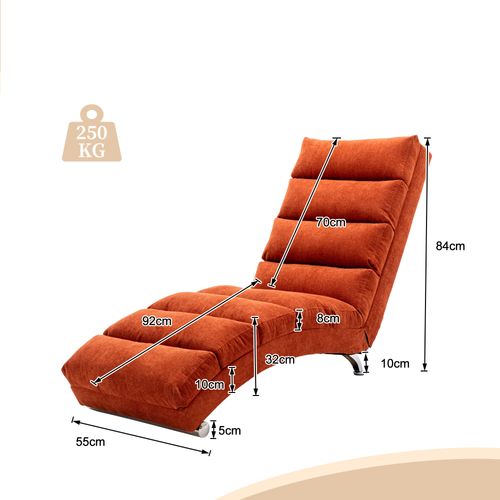 Fauteuil Relax De Salon Avec Vibration, Poche Latérale Et Rembourrage En Mousse – Orange