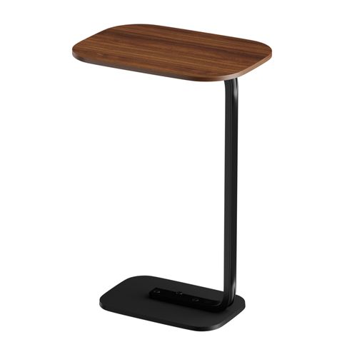 Table D’appoint - Table Basse C-forme - Structure Stable - Pour Salon Ou Chambre - Noyer