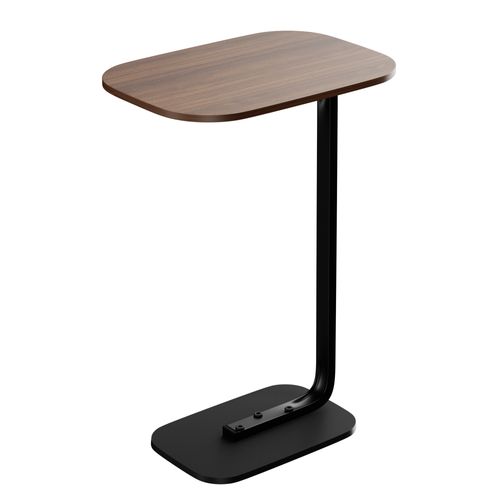 Table D’appoint - Table Basse C-forme - Structure Stable - Pour Salon Ou Chambre - Noyer