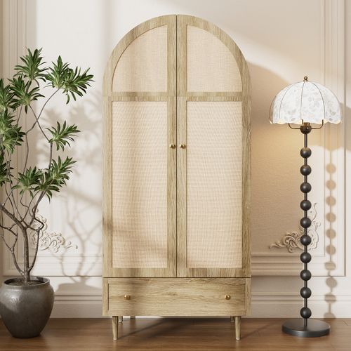 Armoire à Vêtements Bois Chêne - Tiroir  - Design Moderne - Rangement - Bois