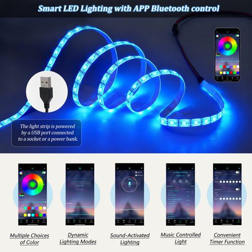 Meuble TV - LED Télécommandée - 2 Tiroirs - Design Moderne - Panneaux Particules Verre Trempé -blanc
