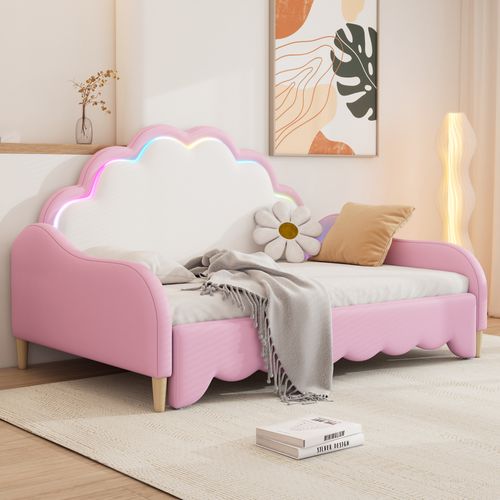 Canapé-lit 140x198 Cm Avec Structure Convertible Rose