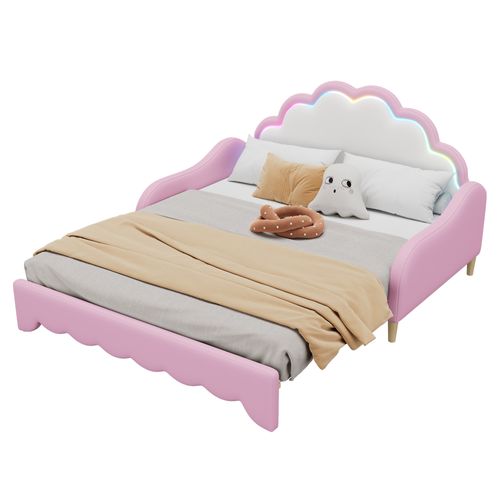 Canapé-lit 140x198 Cm Avec Structure Convertible Rose