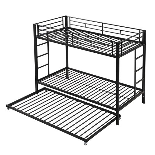 Lit Superposé 90x200 Cm Avec Structure Métal Noire