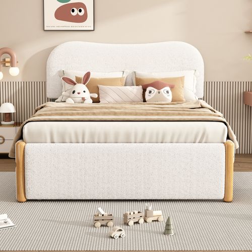 Lit gigogne 140x200 Cm Avec Lit Gigogne Tête De Lit Rembourrée