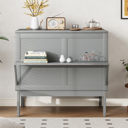 lit rabattable 90x200 Cm Avec Structure Murale Gris