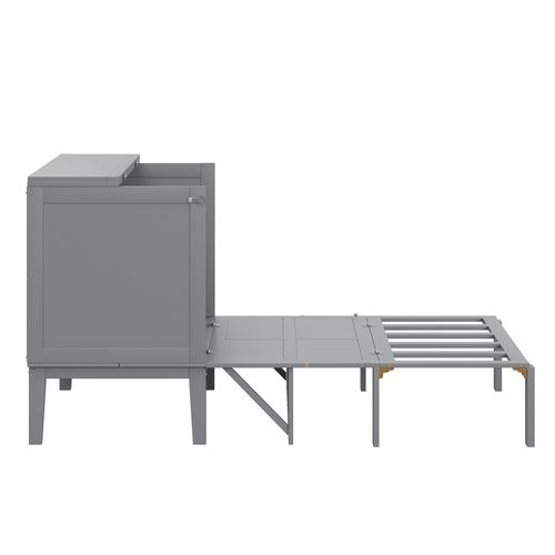 lit rabattable 90x200 Cm Avec Structure Murale Gris