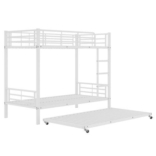 Lit Superposé 90x200 Cm Avec Lit Gigogne 90x190 Cm Blanc