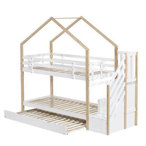 Lit Superposé 90x200 Cm Avec Lit Gigogne 90x190 Cm