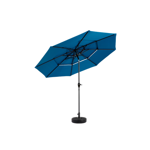 Parasol Double 14,8 Ft Avec Structure En Acier Bleu Foncé