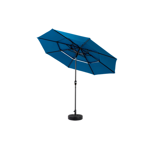 Parasol Double 14,8 Ft Avec Structure En Acier Bleu Foncé