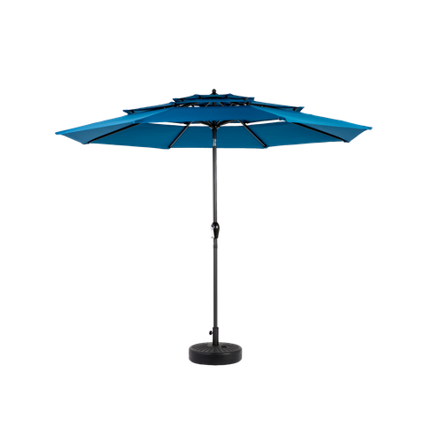 Parasol Double 14,8 Ft Avec Structure En Acier Bleu Foncé