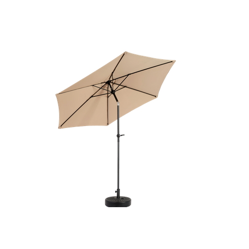 Parasol Double 9 Ft Avec Manivelle Et Mât En Acier Coloris Kaki