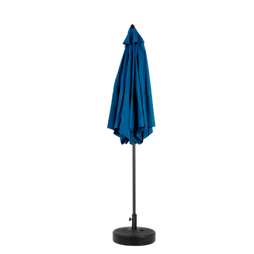 Parasol Double 9 Ft Avec Structure En Acier Bleu Foncé