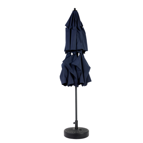 Parasol Double 14,8 Ft Avec Structure En Acier Bleu Marine