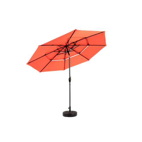 Parasol Double 14,8 Ft Avec Structure En Acier Orange