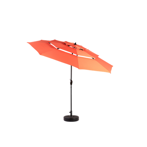 Parasol Double 14,8 Ft Avec Structure En Acier Orange
