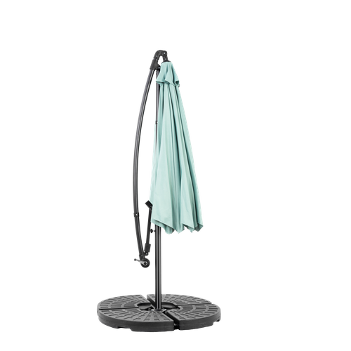 Parasol Déporté Double 4,5 M Avec Mât En Acier Vert Clair