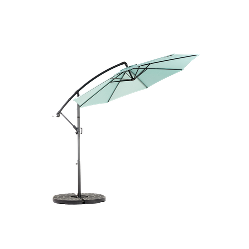 Parasol Déporté Double 4,5 M Avec Mât En Acier Vert Clair