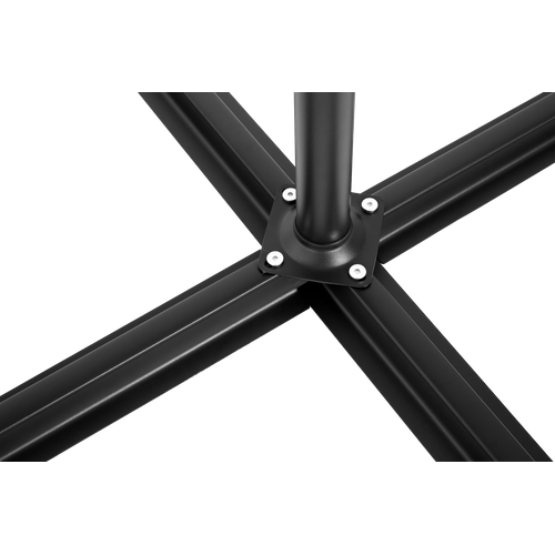 Parasol Double 14,8 Ft Avec Mât En Acier Bleu Marine