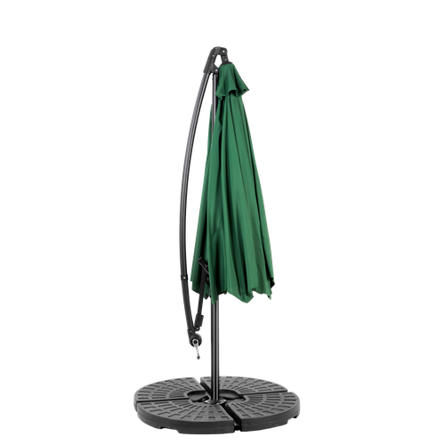 Parasol Déporté 14,8 Ft Avec Mât En Acier Vert Foncé