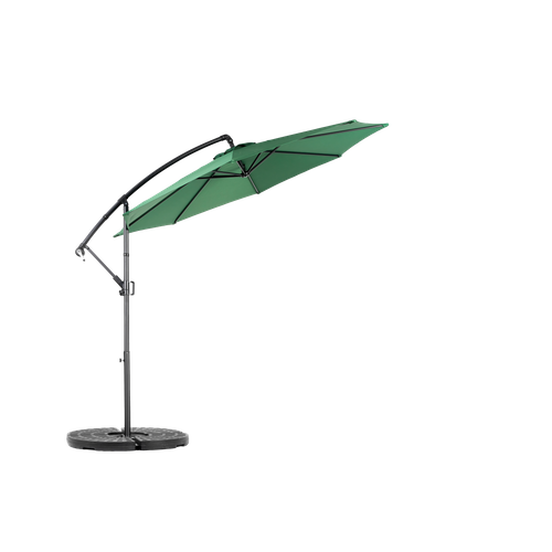 Parasol Déporté 14,8 Ft Avec Mât En Acier Vert Foncé