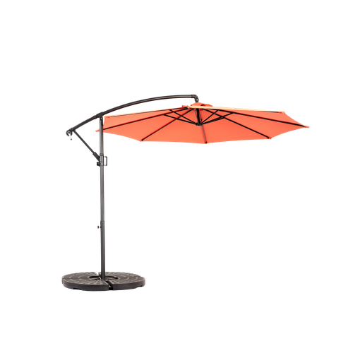 Parasol Double 14,8 Ft Avec Mât En Acier Orange