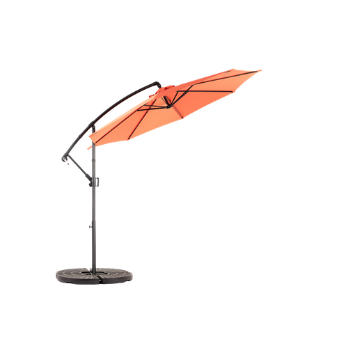 Parasol Double 14,8 Ft Avec Mât En Acier Orange