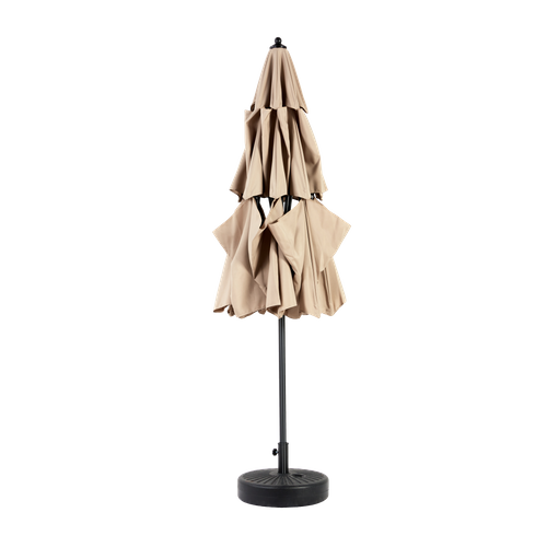 Parasol Double 14,8 Ft Avec Structure En Acier Kaki