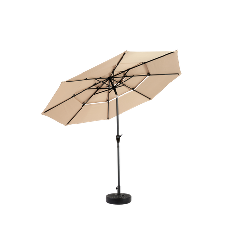 Parasol Double 14,8 Ft Avec Structure En Acier Kaki